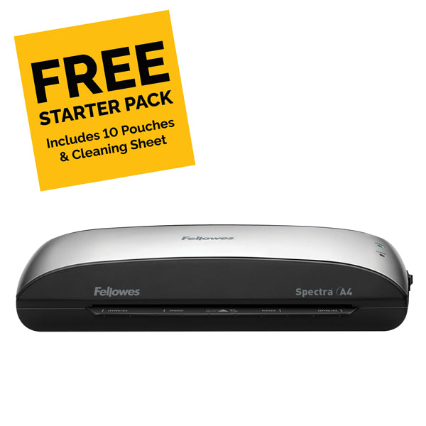 Fellowes Spectra A4 95 Small Office Laminator: 80 - 125 Micron Pouches, 4-Minute Warm-up