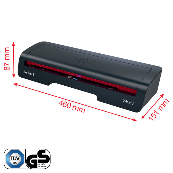 GBC 240HS A3 Home Office Laminator: 75 - 125 Micron Pouches, 2-Minute Warm-up