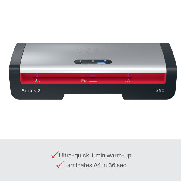 GBC 250 A4 Office Laminator: 75 - 125 Micron Pouches, 1-Minute Warm-up